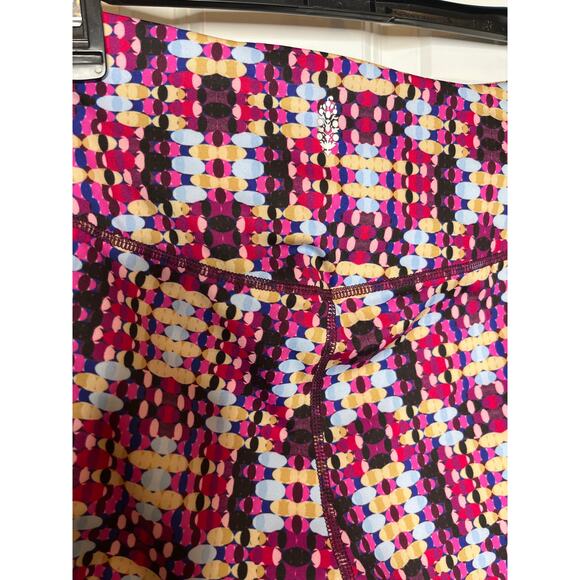 Free People Pants - Free People Movement Multi Color Pink Blue Geometric Print Leggings XS